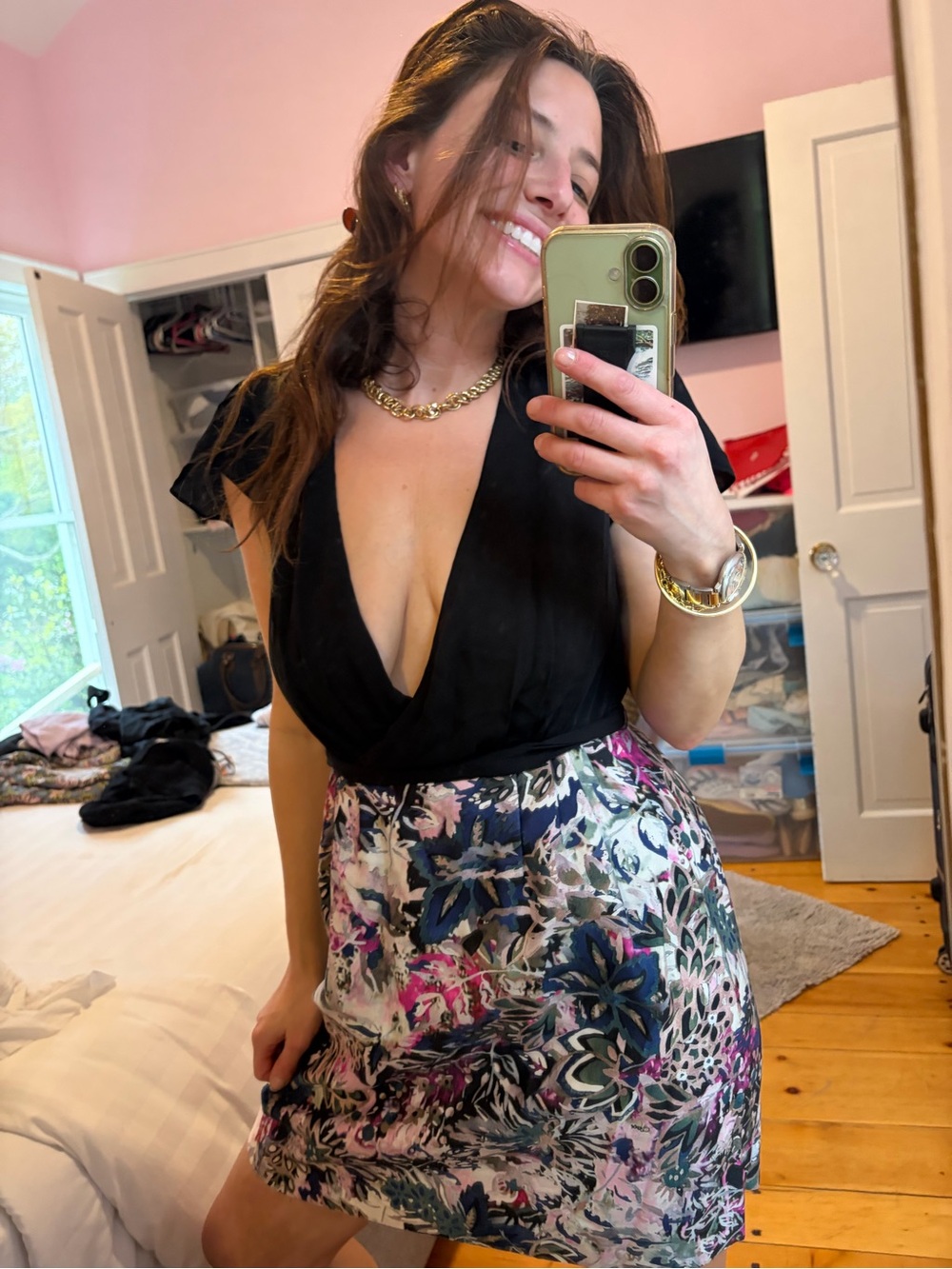 Diane Von Furstenberg Silk Bodice Floral Mini Dress Size 0 DVF